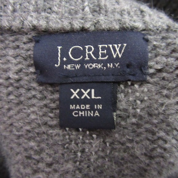 J Crew Mens Sweater Pullover Long Sleeve XXL Gray Lambswool Blend Mock Neck - Picture 5 of 8